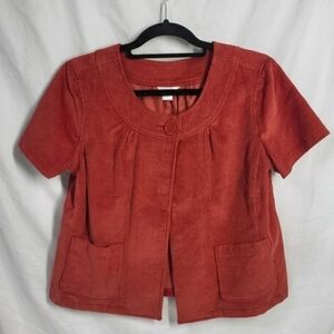 NEW Vintage Christopher & Banks Corduroy Burnt Orange Cotton Top Small NWT